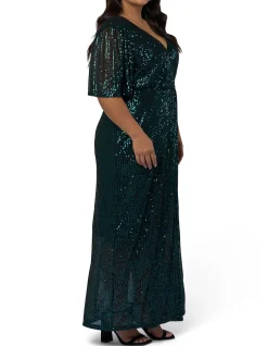 PINK DUSK-LURE SEQUIN MAXI DRESS