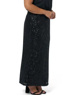 PINK DUSK - SEDUCER SEQUIN MAXI SKIRT