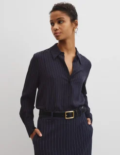 Pinstripe Silk Shirt