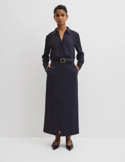 Pinstripe Silk Shirt