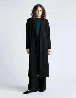 PINSTRIPE DOUBLE BREASTED COAT