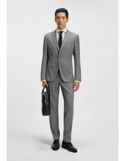 Pinstripe slim-fit jacket in virgin wool