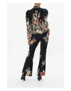 PINTUCK BLOUSE WITH DRAPED SLEEVE