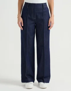 PINTUCK DETAIL DENIM PANT