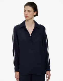 Piping Detail Long Sleeve Shirt