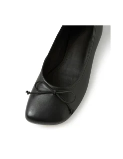 Pirela Bow Detail Leather Ballet Flats