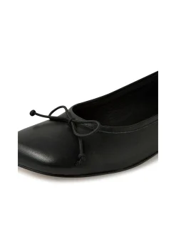 Pirela Bow Detail Leather Ballet Flats