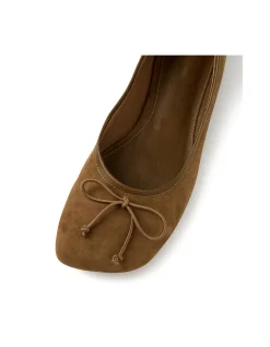 Pirela Bow Detail Suede Ballet Flats