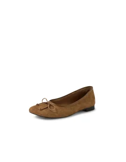 Pirela Bow Detail Suede Ballet Flats