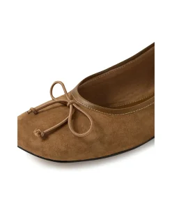 Pirela Bow Detail Suede Ballet Flats
