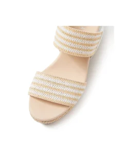 Piveys Elastic Strap Wedge Sandals
