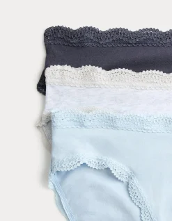 3pk Cotton Rich High Leg Knickers