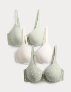 3pk Cotton Rich Wired T-Shirt Bras (A-E)