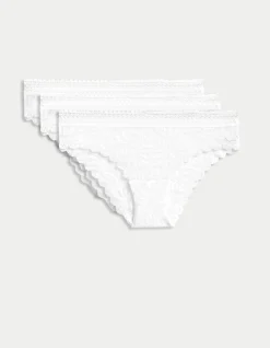 3pk Flexifit Lace Brazilian Knickers