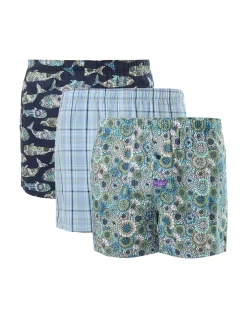 3PK MAKING WAVES COTTON WOVEN BOXER