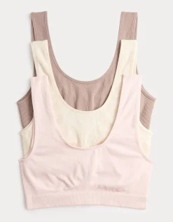 3pk Seamless Non Wired Crop Tops