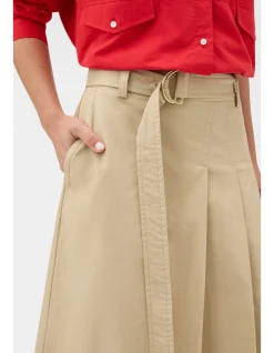 PLEAT DETAIL MIDI SKIRT