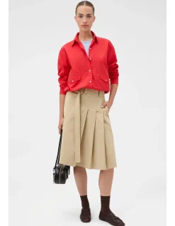 PLEAT DETAIL MIDI SKIRT