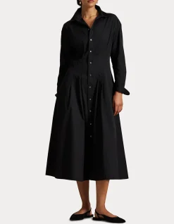 PLEATED COTTON SHIRTDRESS