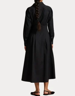 PLEATED COTTON SHIRTDRESS