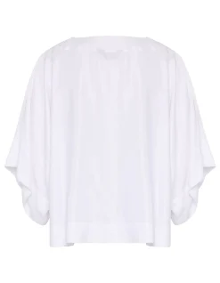 PLEATED POP OVER 3/4 SLEEVE TOP