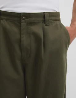 Pleated Wide Leg Chino