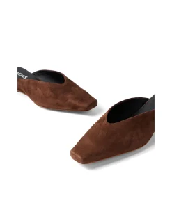 Pocan Square Toe Suede Wedge Mules