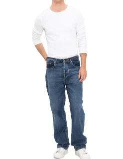 5 Pocket Indigo Straight Leg Cotton Jeans
