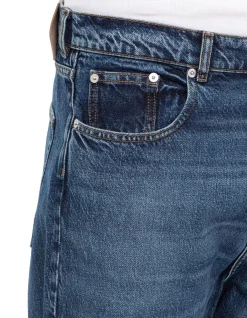 5 Pocket Indigo Straight Leg Cotton Jeans