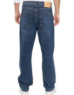 5 Pocket Indigo Straight Leg Cotton Jeans