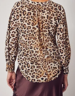 POET BLOUSE IN SILK LEOPARD