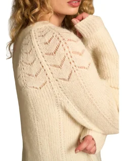 Pointelle Mohair Blend Knit