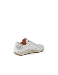 Pollins Metallic Leather Lace Up Trainers