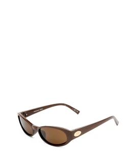 POPALICIOUS + BROWN OVAL BROWN MONO SUNGLASSES