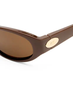 POPALICIOUS + BROWN OVAL BROWN MONO SUNGLASSES