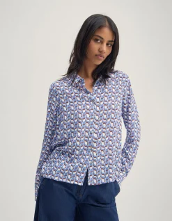 POPPY GEO PRINT SHIRT