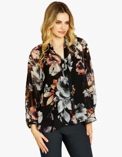 Porcelain Floral Print Blouse