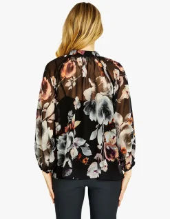 Porcelain Floral Print Blouse