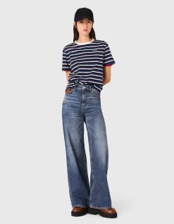 Pratoblue High Waisted Wide Leg Jeans