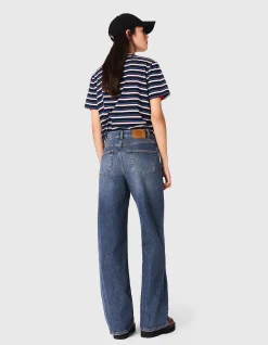 Pratoblue High Waisted Wide Leg Jeans