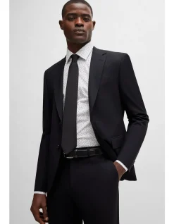 Printed Slim-Fit Shirt in Stretch-Cotton Poplin