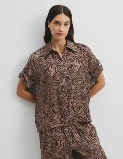 Print Short Sleeve Cupro Shirt
