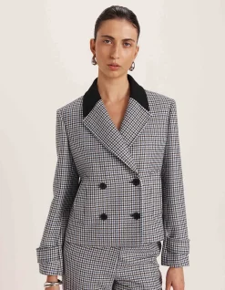 PRUDENCE WOOL CHECK PEACOAT