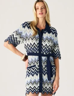PULSE KNIT MINI SHIRT DRESS