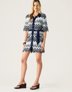 PULSE KNIT MINI SHIRT DRESS