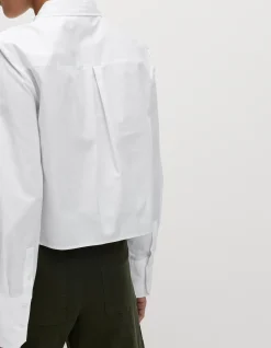 Pure Cotton Cropped Collared Shirt