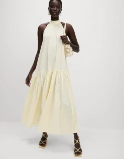 Pure Cotton Midaxi Tiered Dress