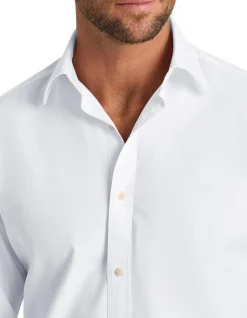 Quattro Herringbone Shirt Slim Fit White