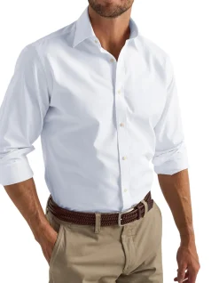 Quattro Herringbone Shirt Slim Fit White