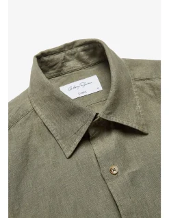 QUY OLIVE LINEN SHIRT